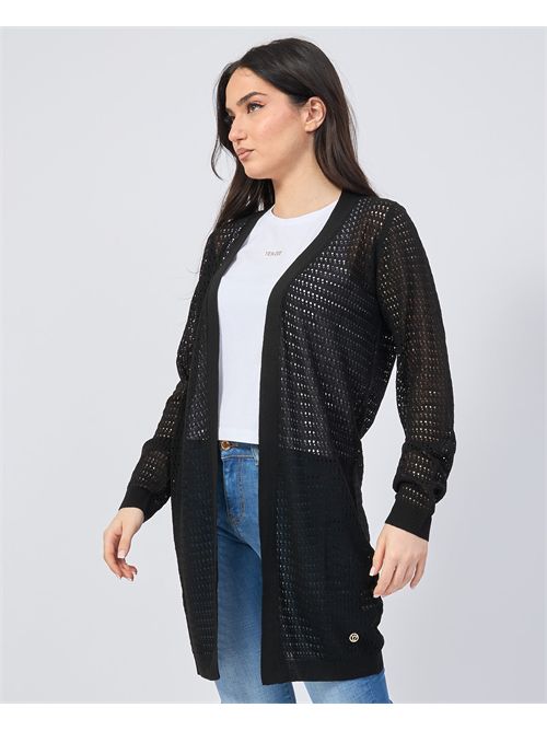 Cardigan lungo Yes Zee traforato in misto lino YES ZEE | M439-HF000801